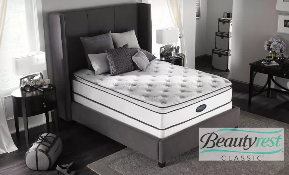 Simmons Beautyrest Plush Pillow Top Mattress Set (Up to 69% Off). Five Sizes Available. Free White Glove Delivery. - Primary Image