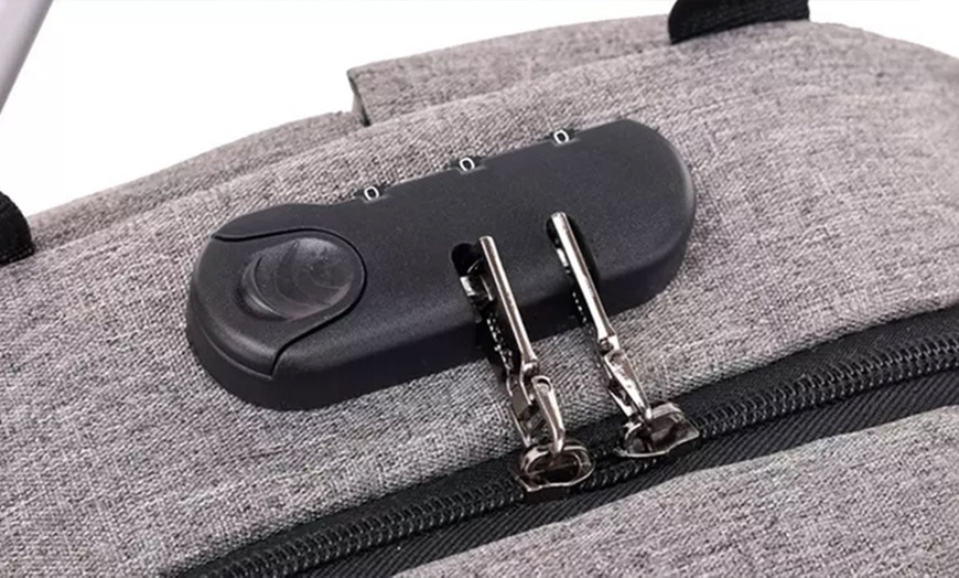 Image 8: Anti-Theft Password Lock Backpack