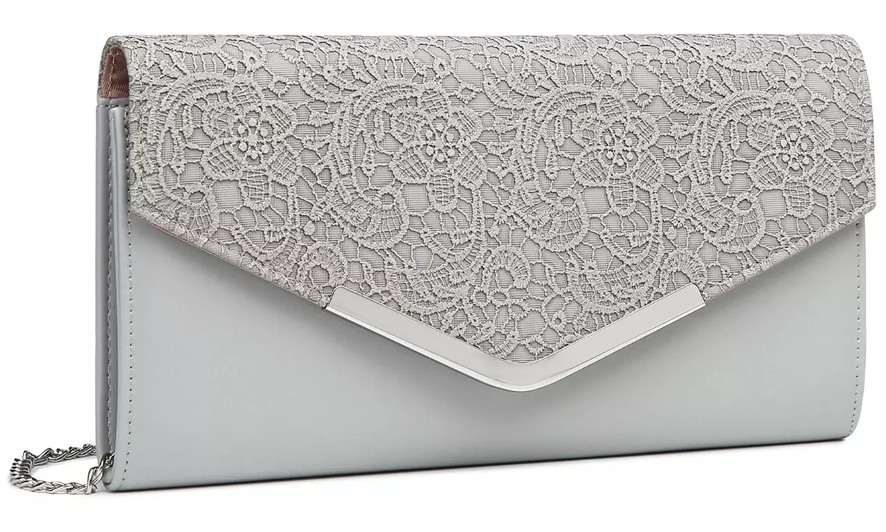 Lace-Detail Evening Clutch