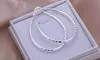 925 Sterling Silver Diamond-Cut Oval Hoop Earrings