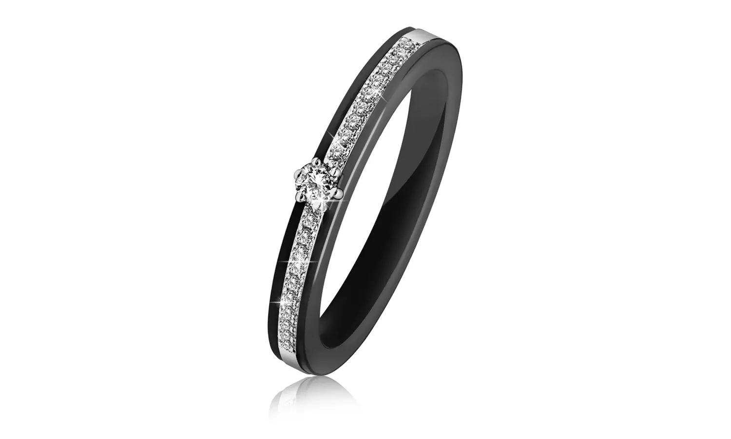 Bague solitaire en céramique véritable ornée de cristaux Swarovski®, à 16.90€ (82% de réduction) - Image 5