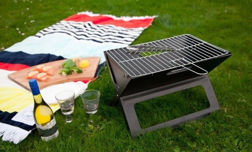 Image 1: Portable Folding Grill