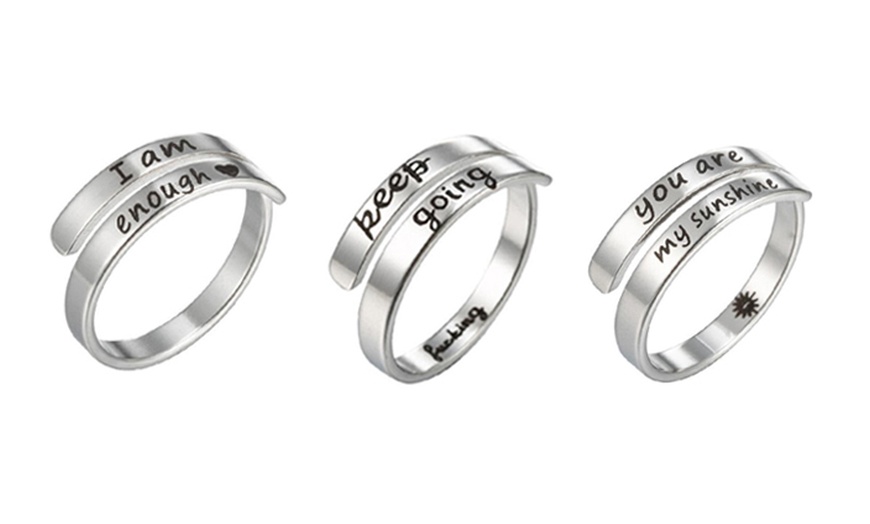 Image 2: One or Three Inspirational Motivational Rings