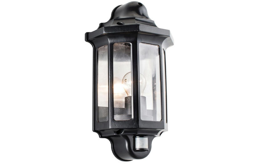 Image 3: Outdoor Half Lantern Wall Light 15W with Optional PIR Sensor