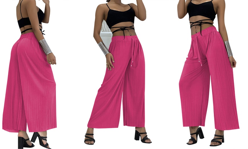 Image 6: Pleated Palazzo Trousers