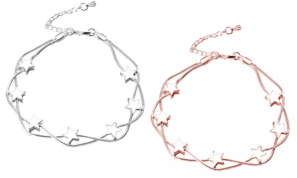 1 ou 2 bracelets Star de la marque Phililp Jones en plaqué argent ou rose doré - Primary Image