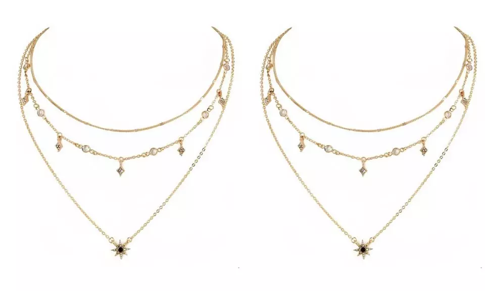 1 ou 2 colliers dorés avec strass - Second Medium