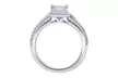 1 1/3 CTTW Diamond Square Frame Engagement Ring in 14K White Gold by Brilliant Diamond - Second Medium