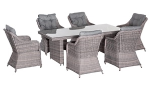 Outsunny Seven-Piece Rattan-Effect Outdoor Dining Set