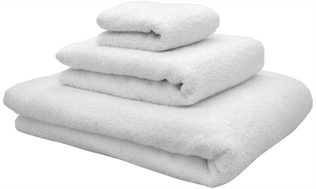 Set di 3 asciugamani bianchi in puro cotone