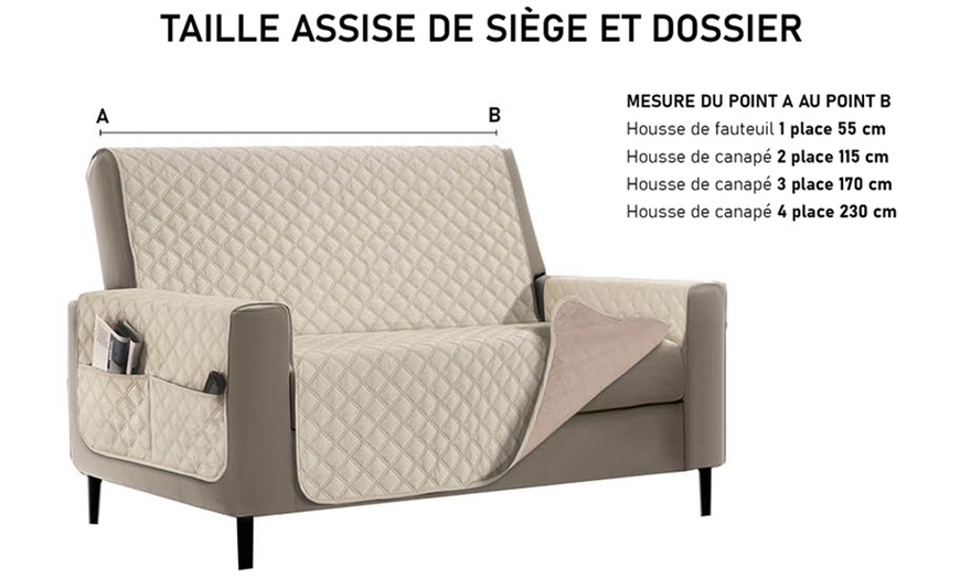 Image 20: Housse de canapé imperméable, anti-tache, matelassée