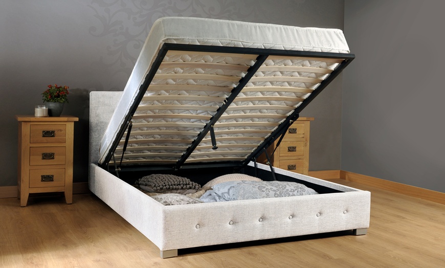 Image 4: Fabric Ottoman Storage Bed