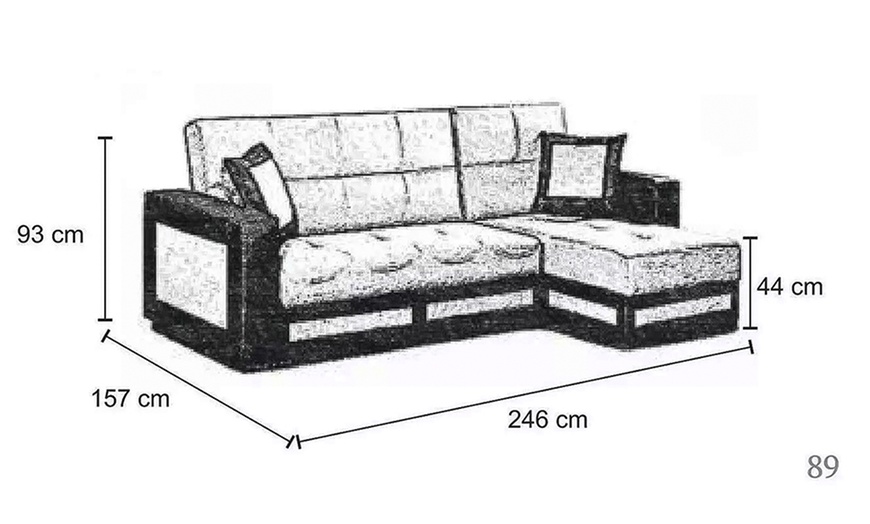 Image 7: L-Shaped Convertible Sofa Bed in Grey or Brown