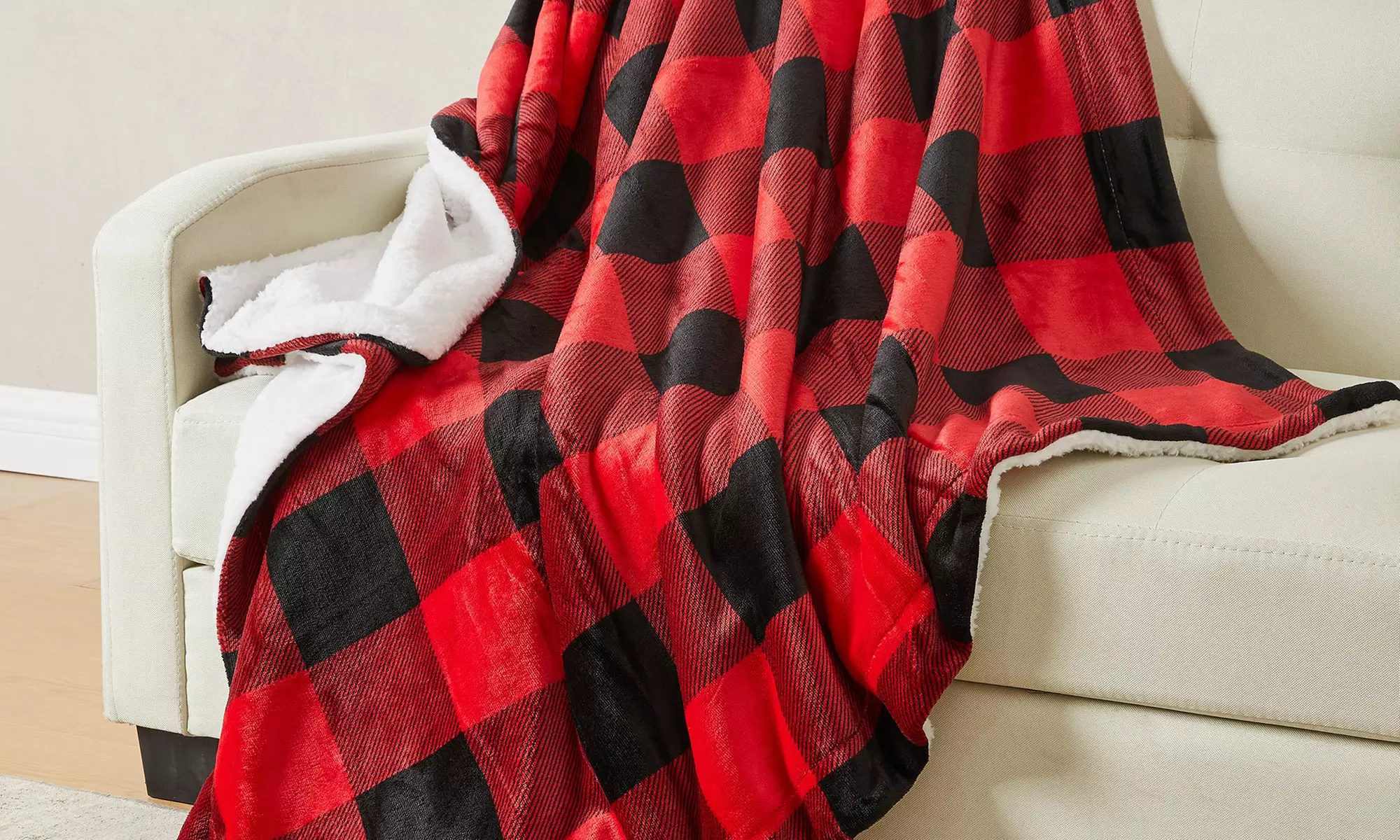 Cozy Plush Velvet & Sherpa Reversible Throw Blanket