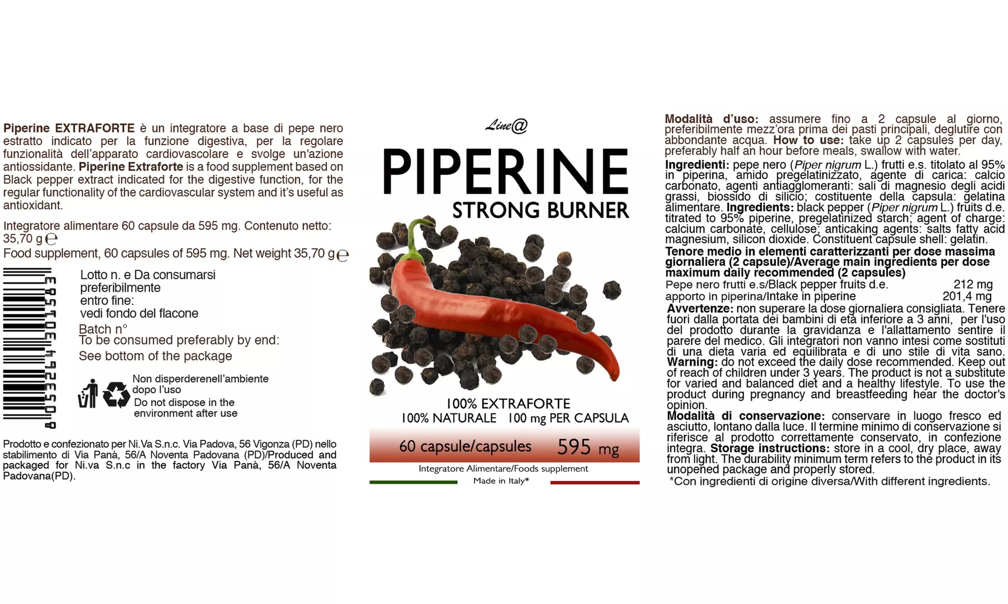 30, 60 y 120 comprimidos de complemento alimentício de Line@ - Second Medium