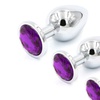 Image 3: Stainless Steel Jeweled Anal Plugs Stimulation Toys Stopper Multi Color