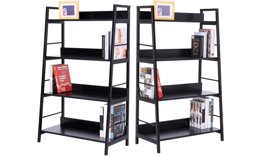 Image 9: HOMCOM Leaning Ladder Bookshelf