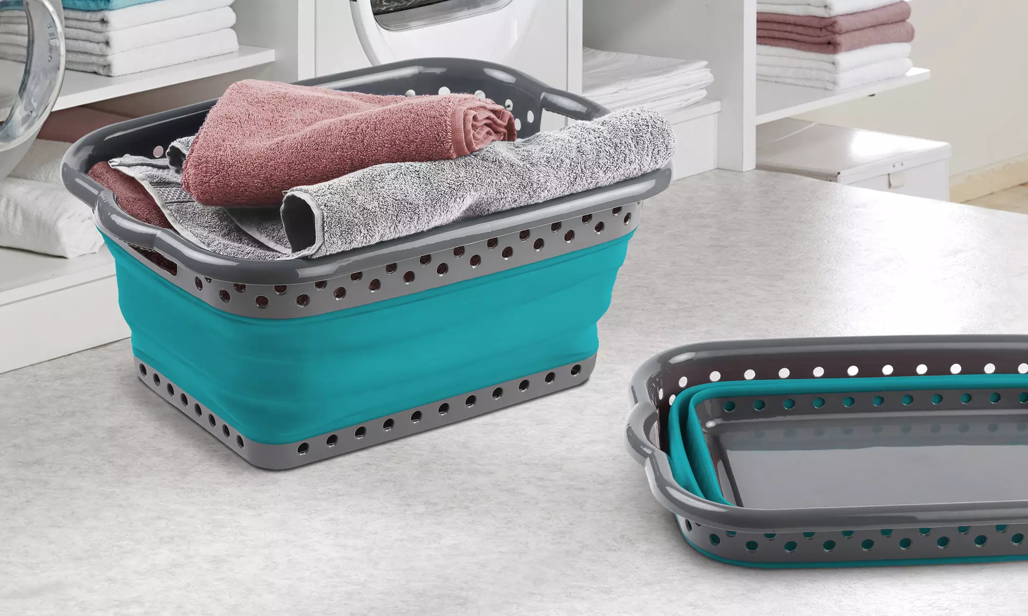 1 ou 2 paniers à linge pliables, capacité 24 litres - Primary Image