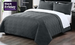 Three-Piece Embossed Comforter Set 