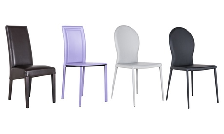Set di 2 o 4 sedie in similpelle disponibili in 3 modelli e vari colori