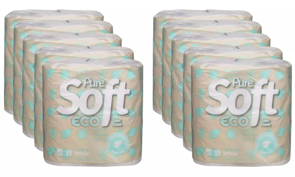 40 or 80 Pure Soft Eco Toilet Tissue Rolls - Primary Image
