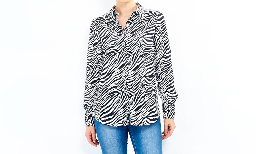 Image 1: Brave Soul Zebra Print Blouse