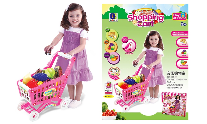 Image 3: Kid's Role Play Shopping Trolley