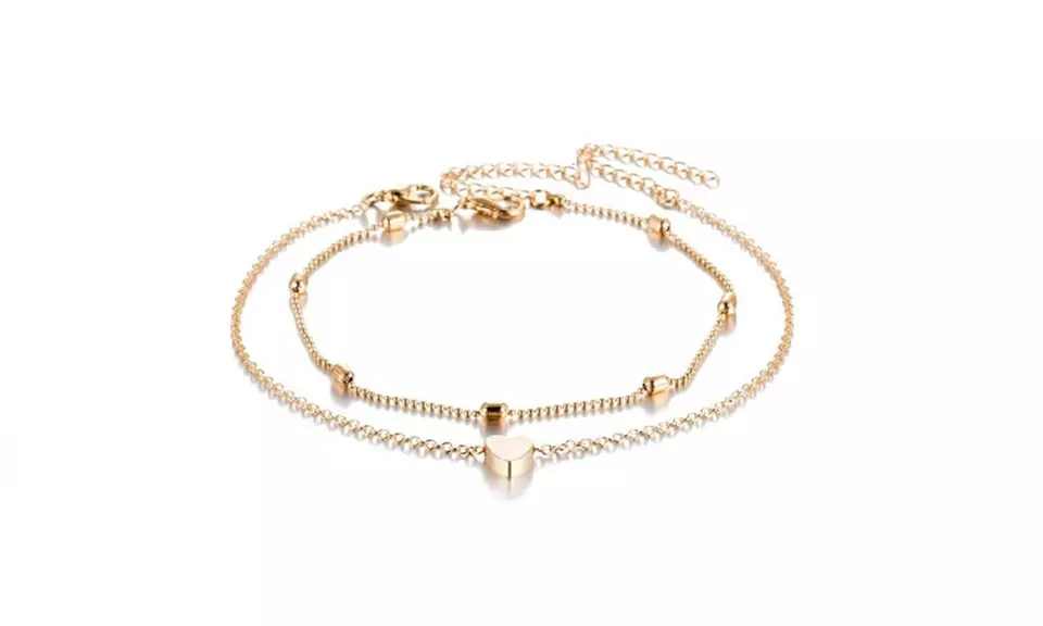 1 ou 2 bracelets de cheville à deux chaînes, coloris au choix - Image 3