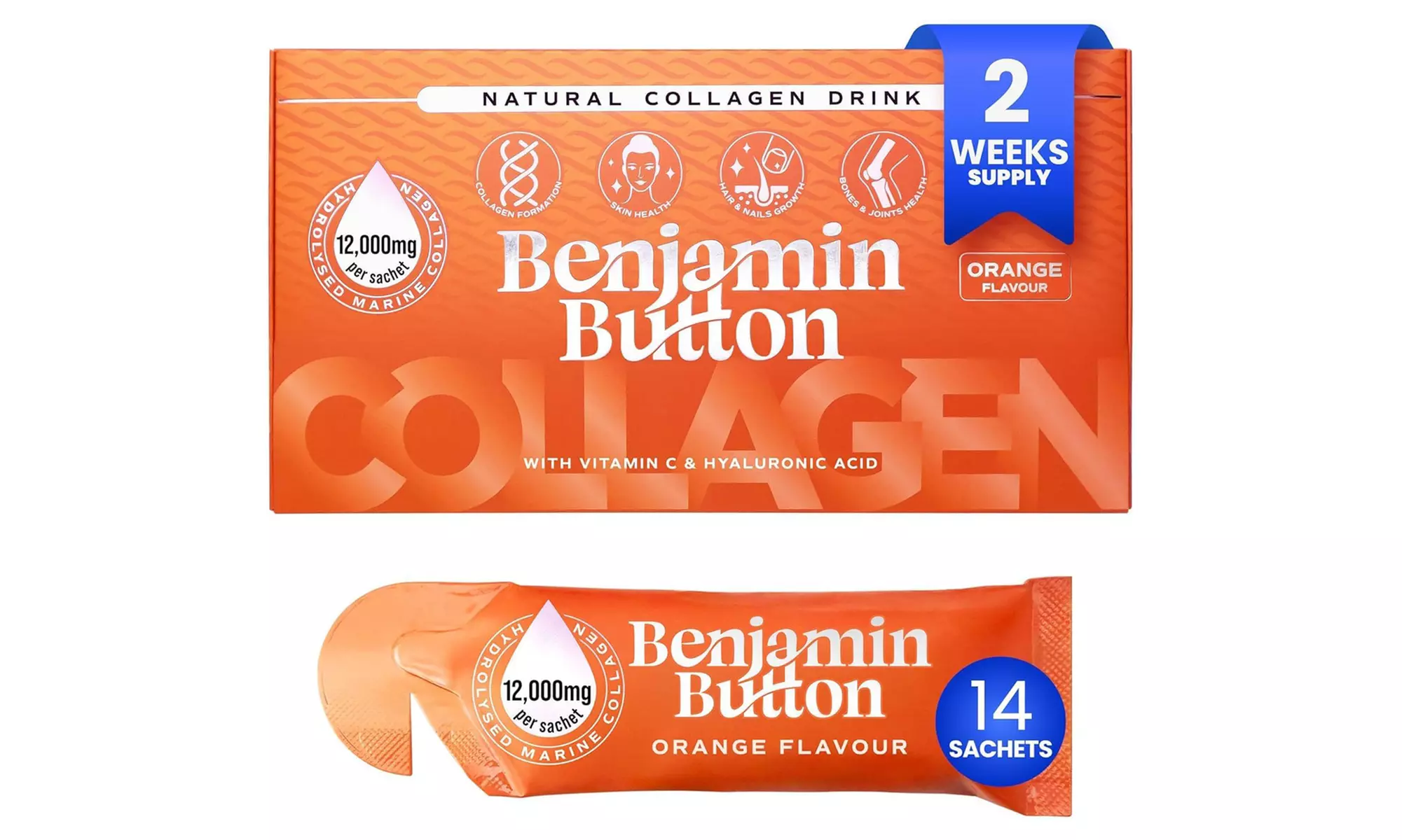 Collagène marin liquide 12,000mg, Benjamin Button