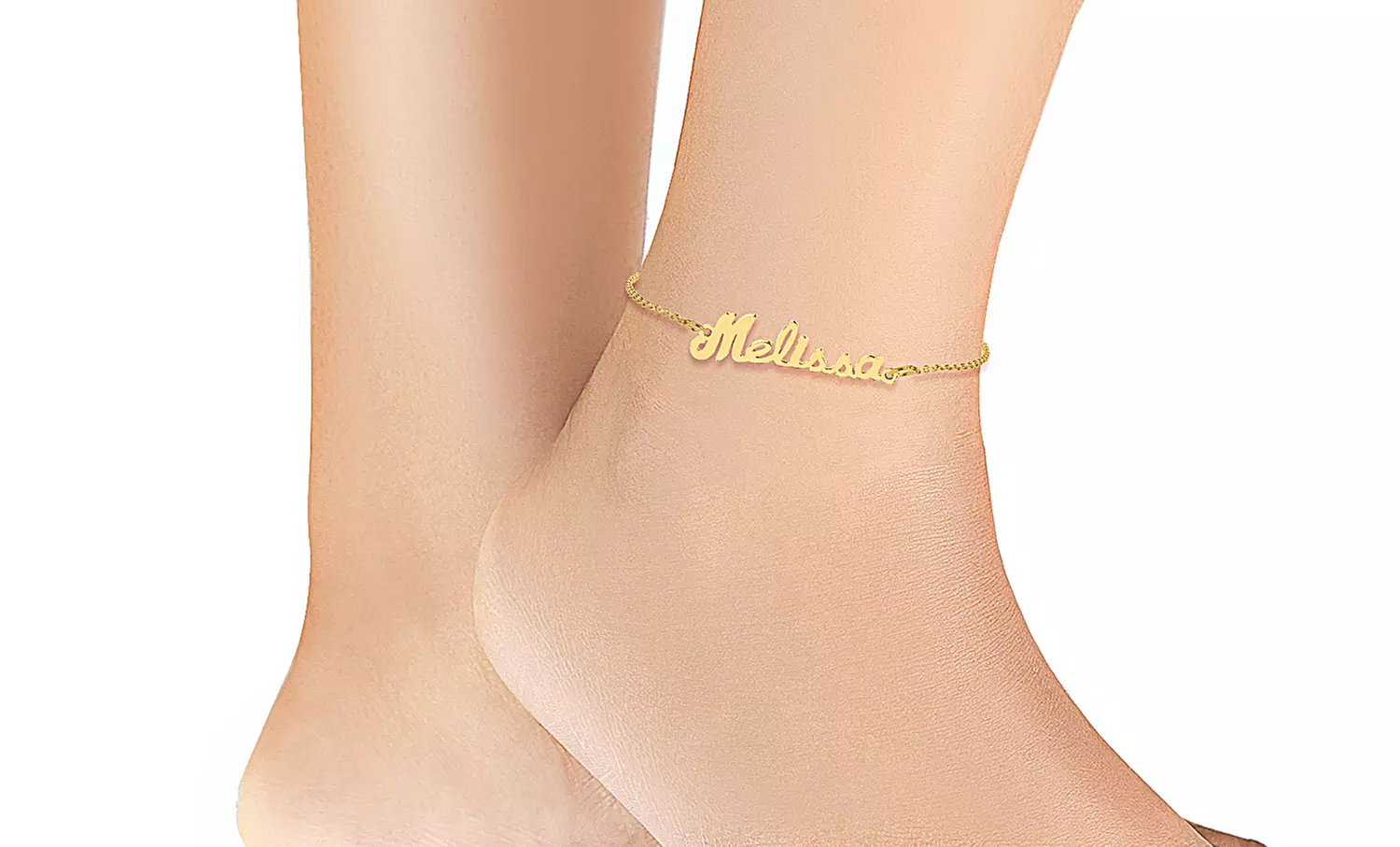 10K Solid Gold Name Ankle Bracelet from MonogramHub (50% Off) - Primary Image