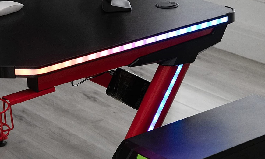 Image 6: HOMCOM LED Gaming Desk