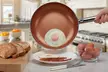 Cooks Professional Two, Three or Five-Piece Copper Ceramic Pan Sets - Image 4