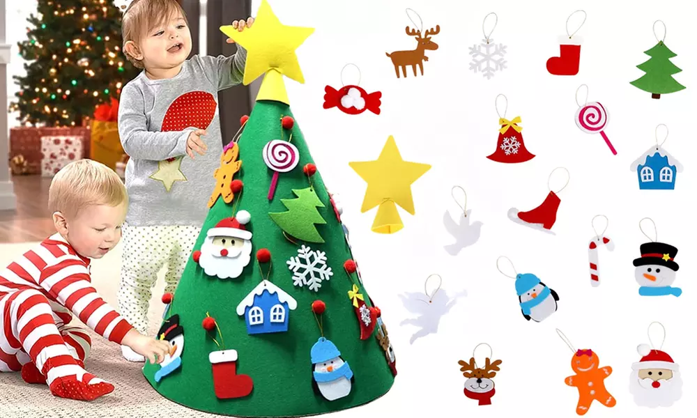 Arbre de Noël en feutrine à construire et décorer pour enfant - Primary Image