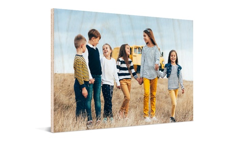 Stampa personalizzata su base in legno disponibile in vari formati offerta da Photo Gifts (sconto fino a 78%)