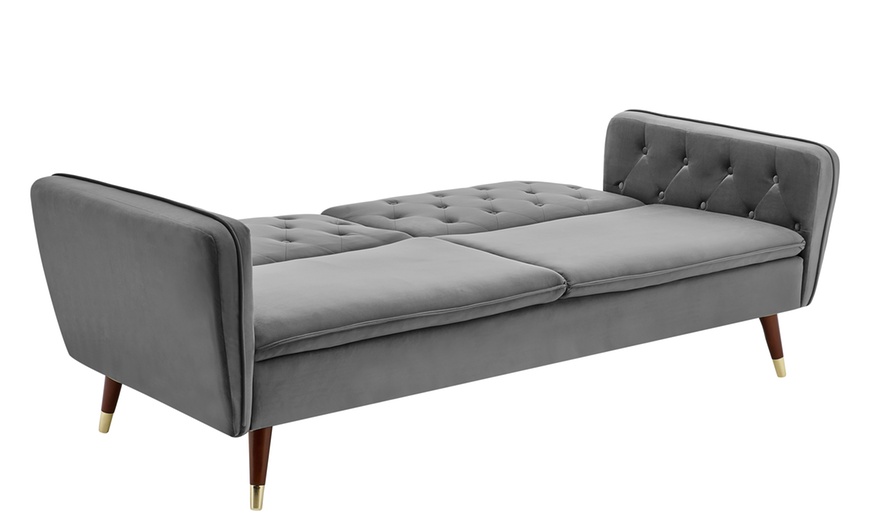 Image 24: Three-Seater Velvet Click Clack Sofa Bed