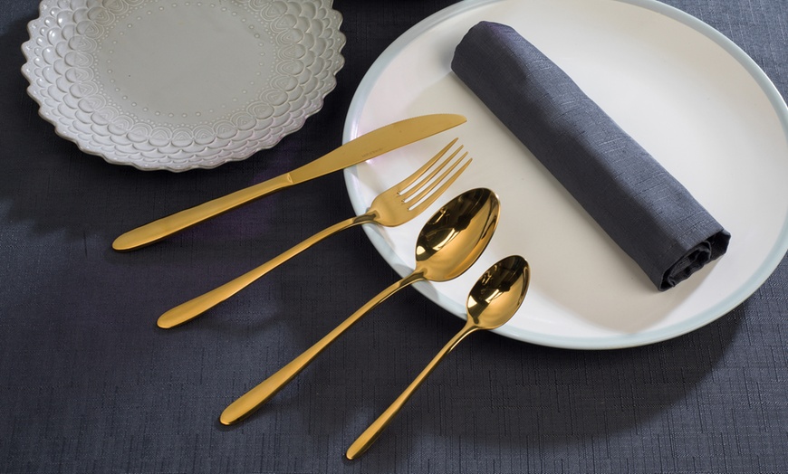 Image 3: Salter Gold-Plated Cutlery Set