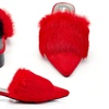 Image 7: Women's Fuzzy Fur Pointy-Toe Slip-on Mules