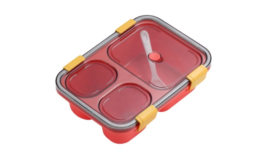 Image 15: Portable Microwaveable Lunch Box with Cutlery