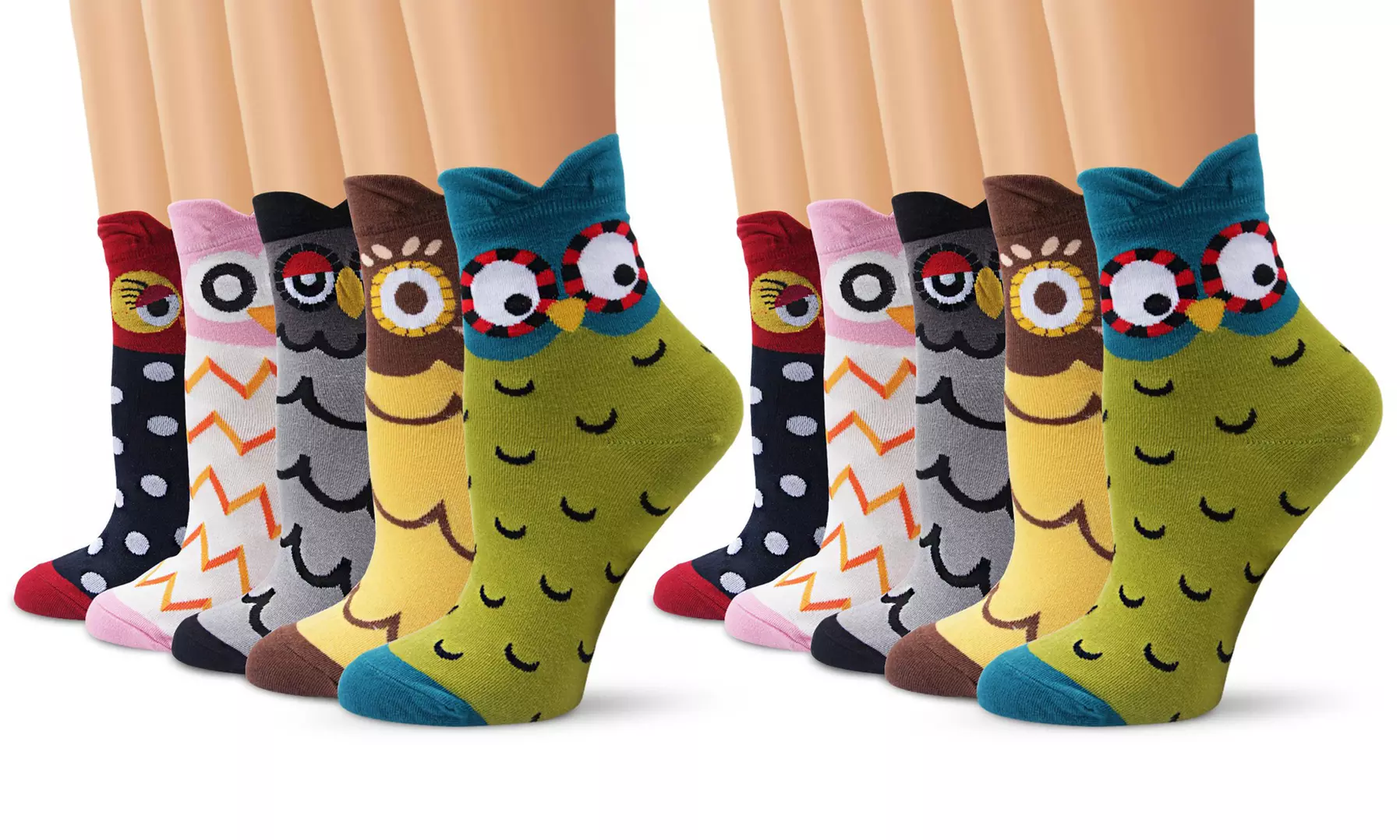Lot de 5 ou 10 chaussettes imprimées Hiboux - Second Medium