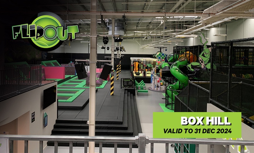 Image 1: Trampoline Park Entry at Flip Out Box Hill