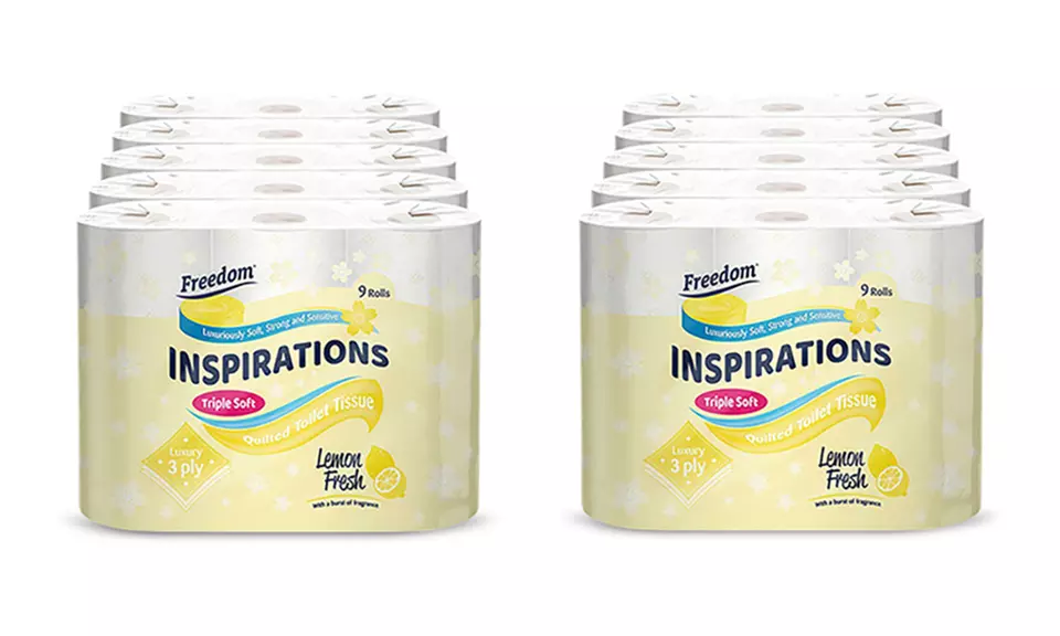 45, 90 or 135 Rolls of Freedom Three-Ply Toilet Paper