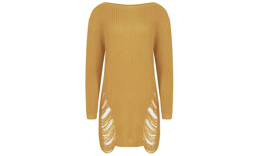 Image 6: Women's Oversized Ripped Jumper 