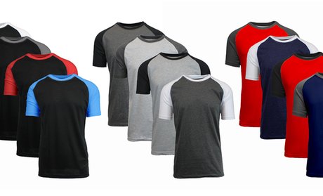 Galaxy by Harvic Men's Raglan T-Shirts (4-Pack)