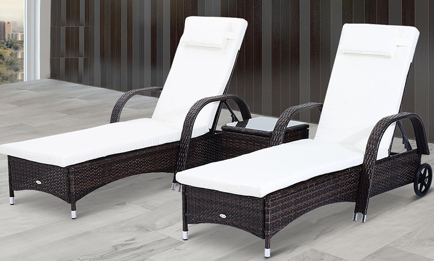 Image 1: 3pc Sun Lounger Sets, 3 Colours