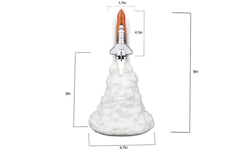 Image 4: 3D Space Rocket Lamp