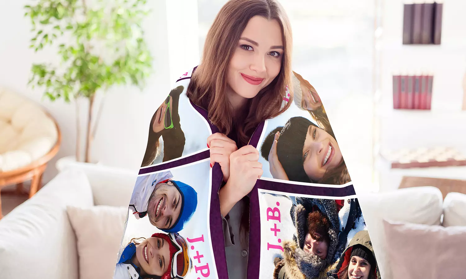 Small, Medium, Large or Extra-Large Personalised Fleece or Mink Photo Blanket from Printerpix (Up to 83% Off) - Second Medium