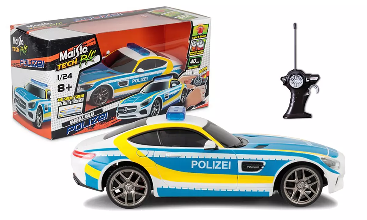 Voiture de police télécommandée Mercedes-AMG GT de la marque Maisto - Primary Image