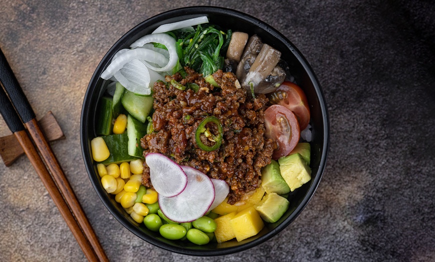 Image 6: For 1,2 or 4: Choice of Poke Bowl 24OZ w/ Classic Ice Tea