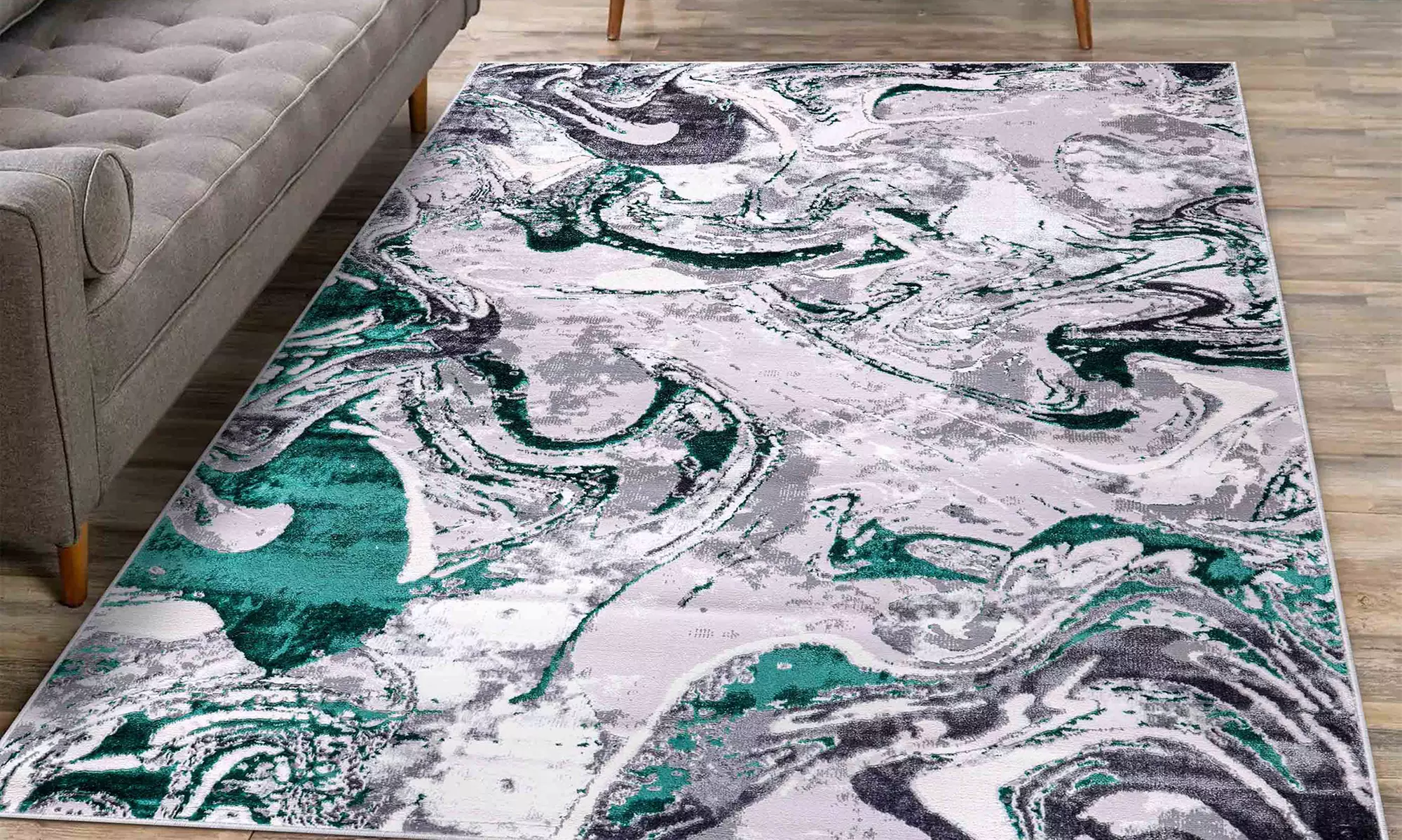 Modern Abstract Emperor Contemporary Thick Rug