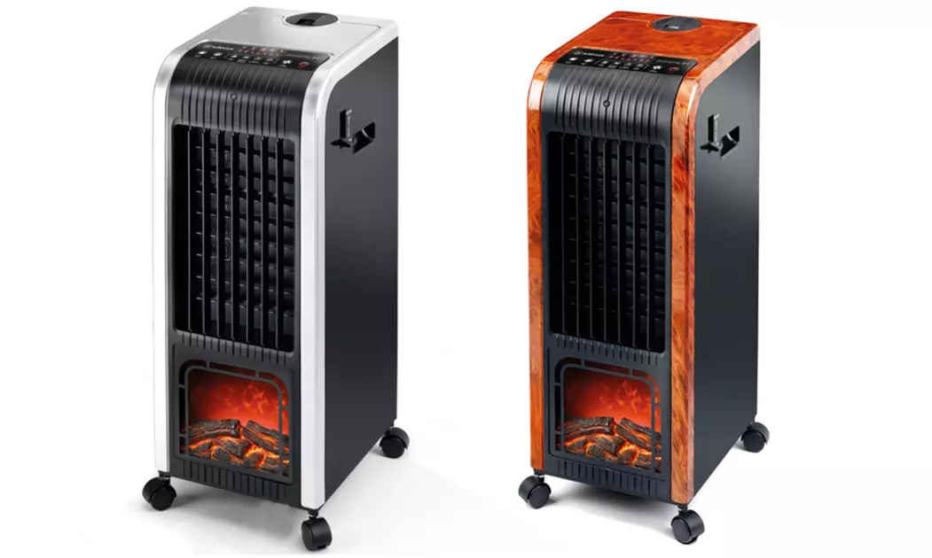 6-in-1 Heiz- und Klimagerät in Schwarz/Weiß oder Schwarz/Holzbraun - Primary Image